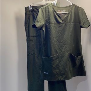 Green Greys Anatomy scrub set